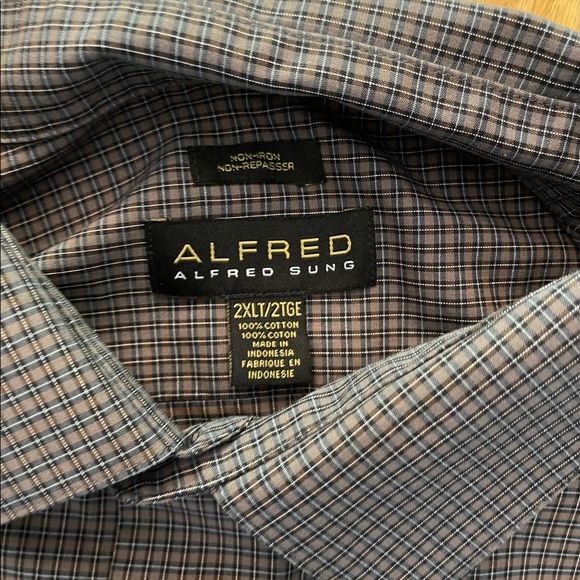 Alfred Sung Cotton Mens Dress Shirt - Picture 7 of 9